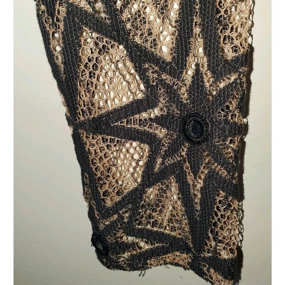 For Love & Lemons Womens Stars Lace Mini Dress Black Latte XS Back Zip NWT - Picture 4 of 9
